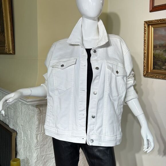 Joe Fresh White Denim Jacket Plus Size 3X - Picture 4 of 9